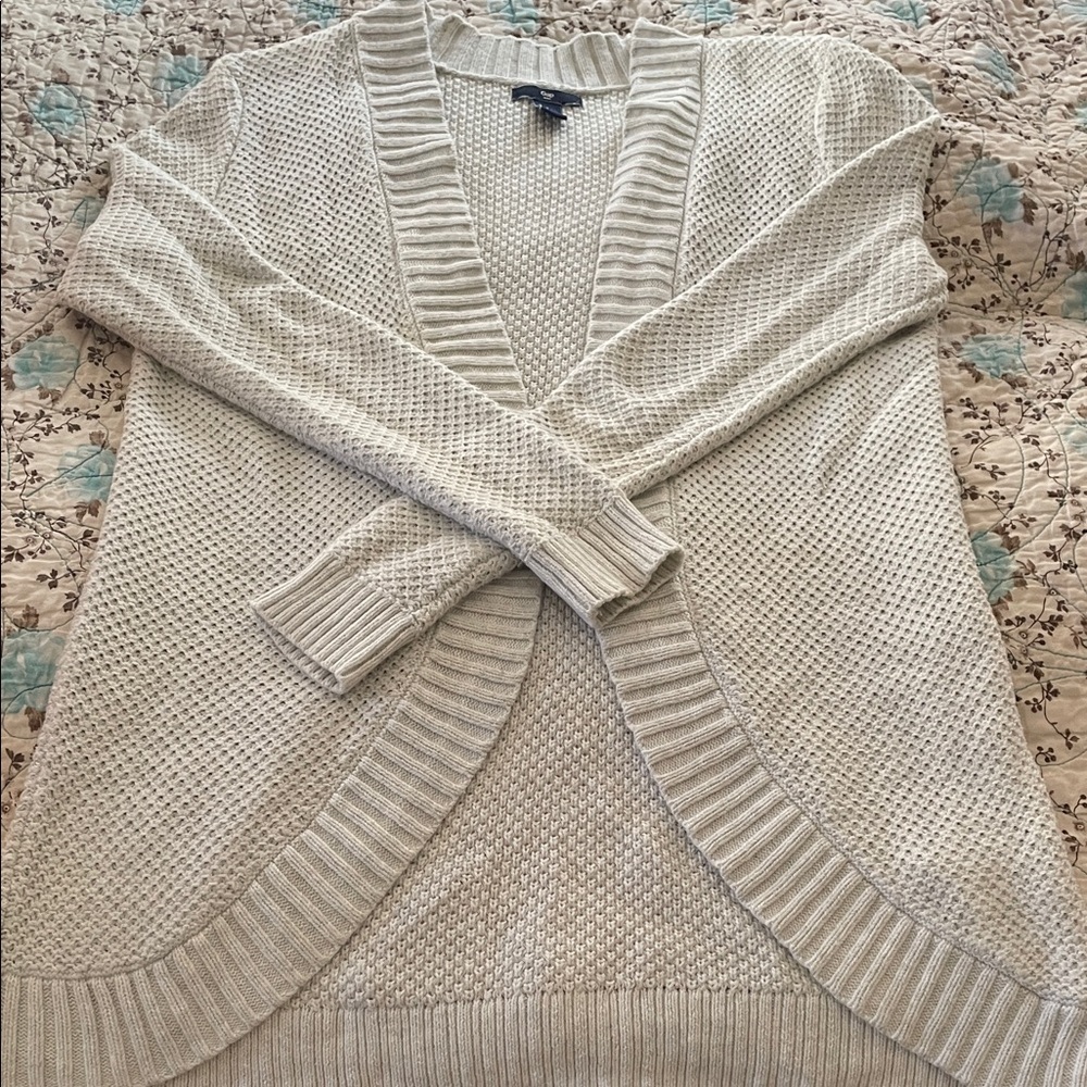 GAP Women's Light Beige Textured Cardigan